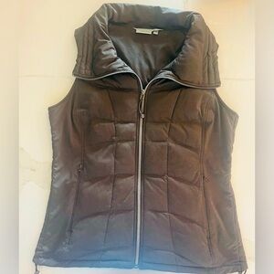 Athleta Quilted Zip Vest . Size Large Brown
